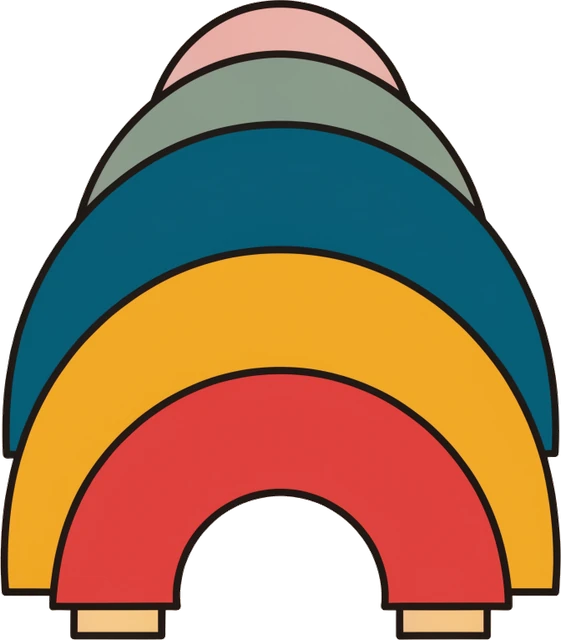 Arc-en-ciel en bois à empiler