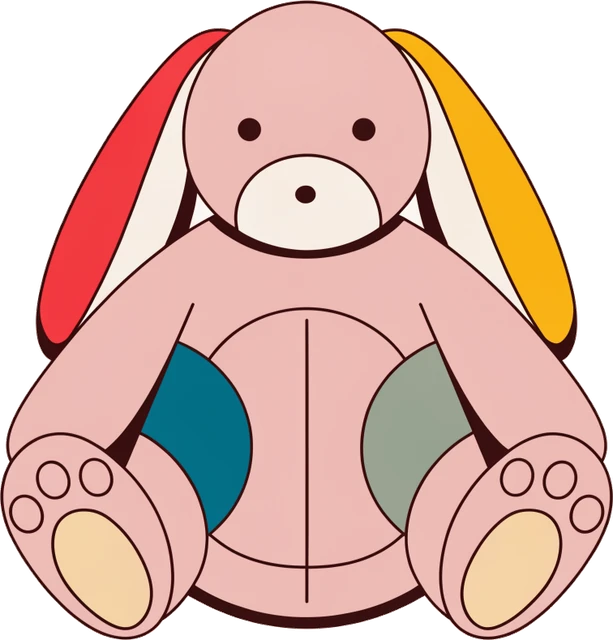 Peluche lapin rose